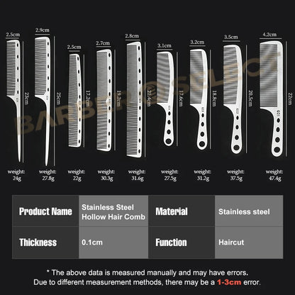 Professional Stainless Steel Barber Comb