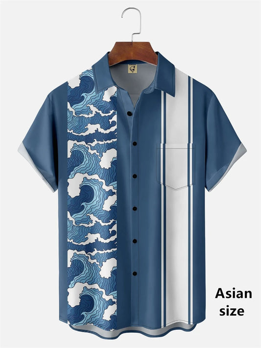 Japanese Style Ukiyoe Wave 3D Print Men Casual