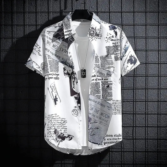 Men's Short sleeve Print Shirts Thin