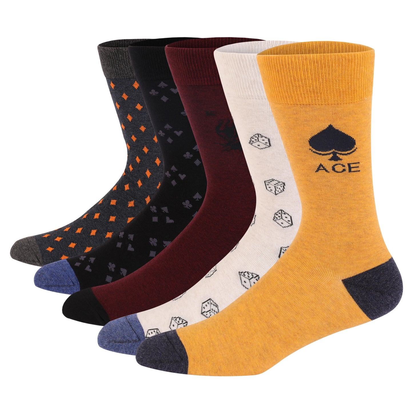 5 Pairs Combed Cotton Socks