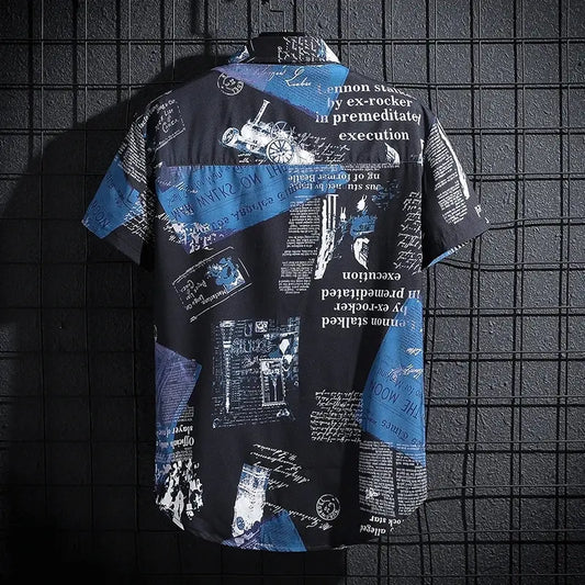 Men's Short sleeve Print Shirts Thin