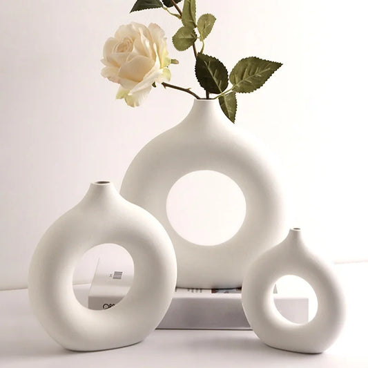 Nordic Flower Vase - Plastic Plant Pot & Table Decoration