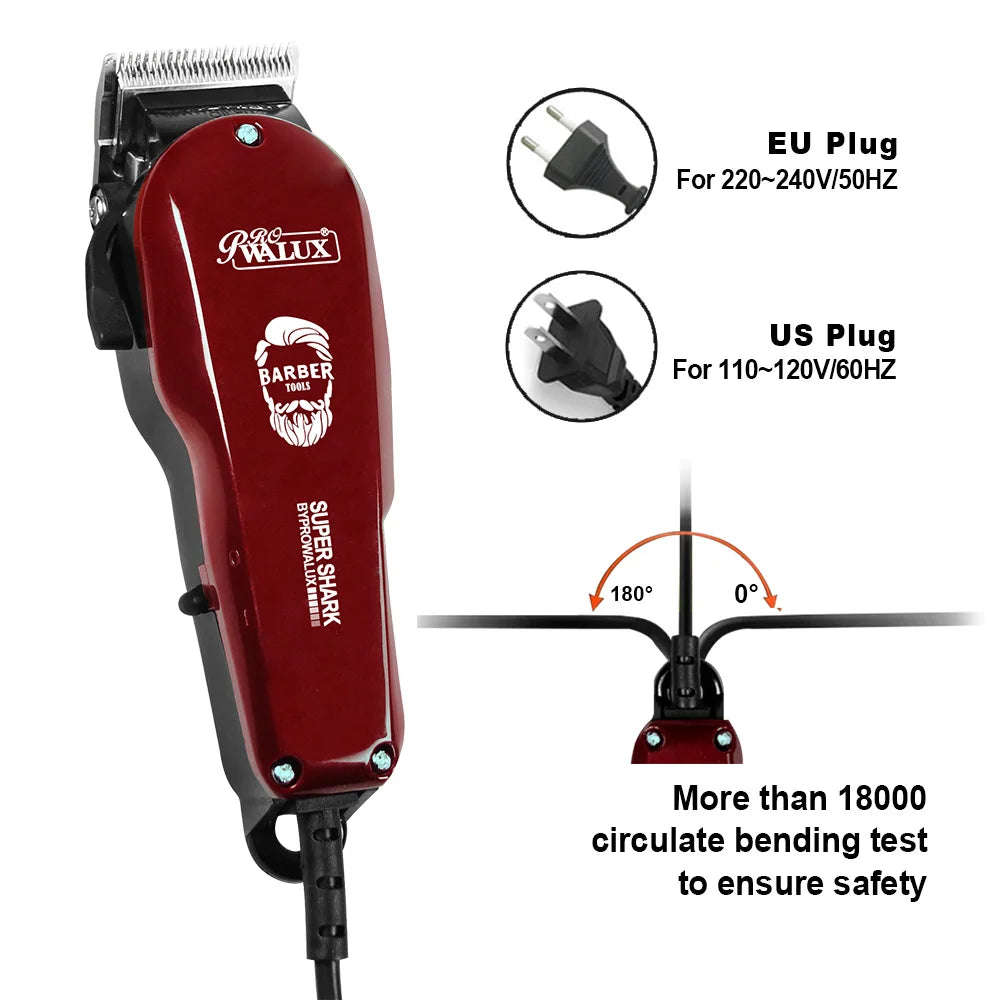 WALUX Professional Hair Clipper – 10W Powerful Wired Hair Trimmer