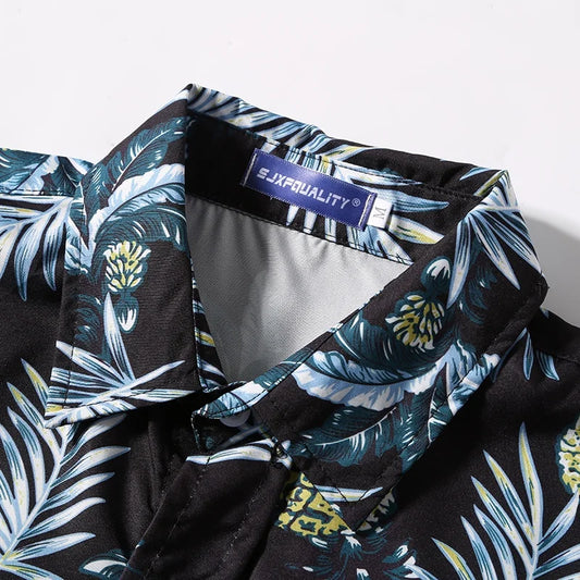 Summer Printed Short Sleeve Shirt – Lightweight Casual Button-Up